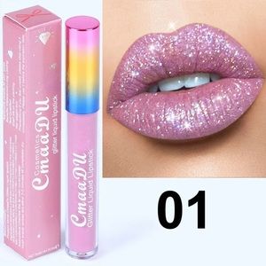 CmaaDU Glitter Liquid Lipstick Matte Waterproof Long Lasting Gloss